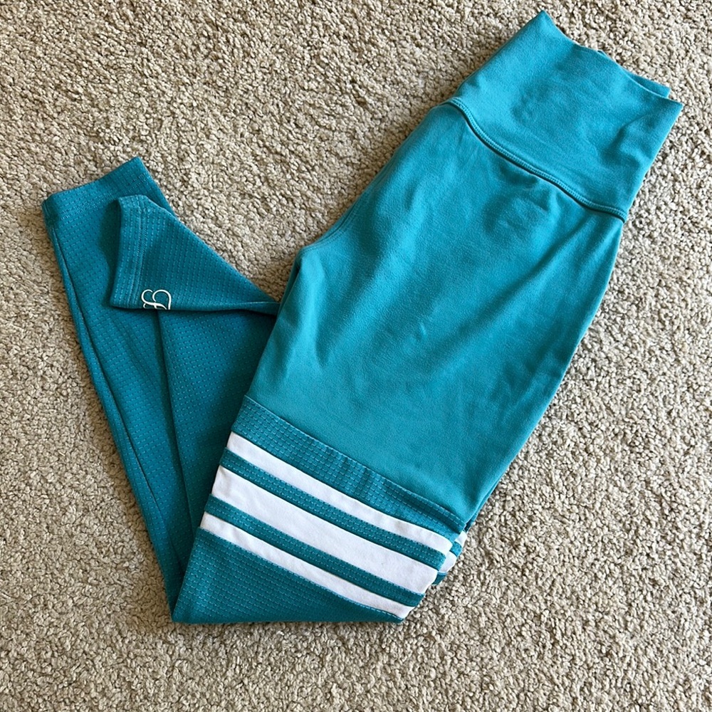 Teal Kids Bottoms with White Stripes
